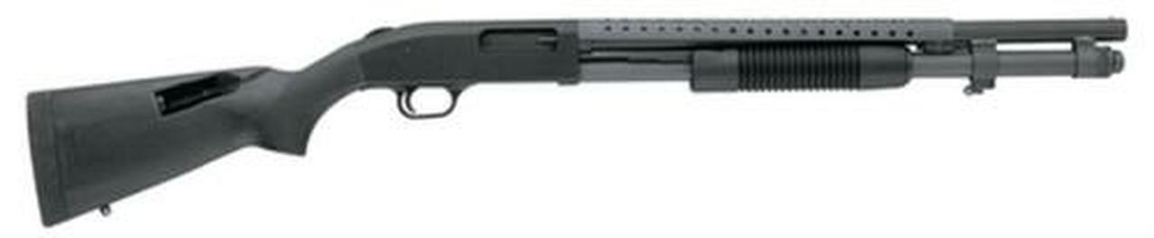 Image of Mossberg 590 Pump 12ga 20" CB 3", Black Synthetic SpeedFeed Stock Black, 8rd