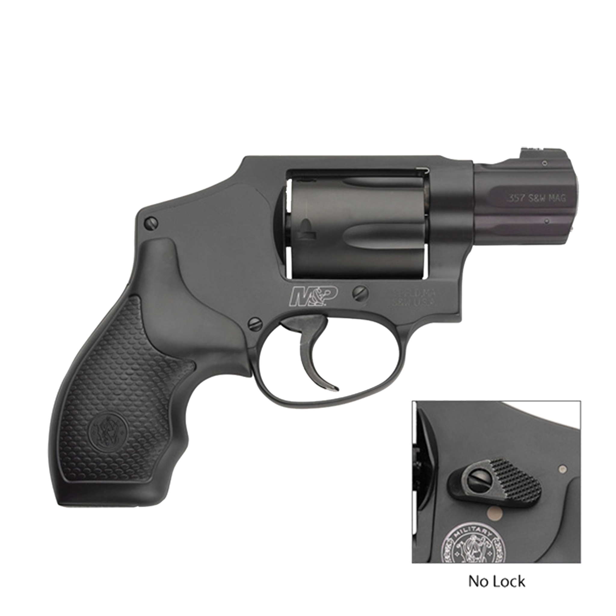 Image of Smith & Wesson M&P340 357 Mag/38 Spc +P 1.875" Barrel Matte Black, Rubber Grips 5 Round