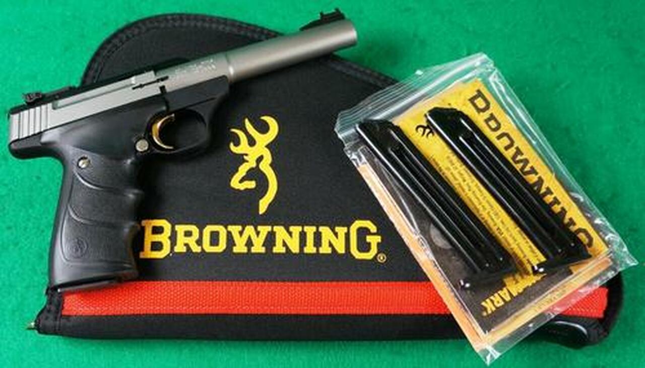 Image of Browning Buck Mark Package 22LR Camper URX S/S 3 Mags & Pistol Rug