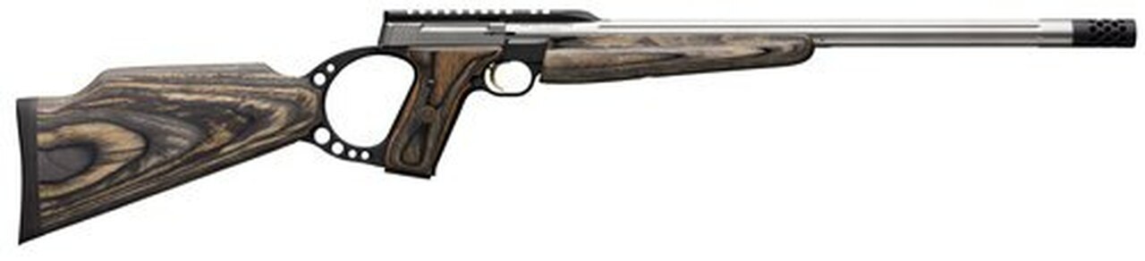 Image of Browning Buck Mark Target Rifle 22LR, 18.5" Barrel, Green Laminate, Muzzle Brake