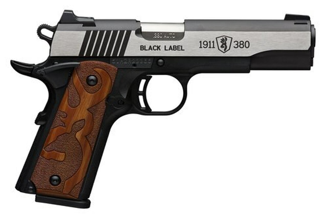 Image of Browning 1911 Black Label Medallion, .380 ACP, 4.2", 8rd, Black Frame, Stainless Slide