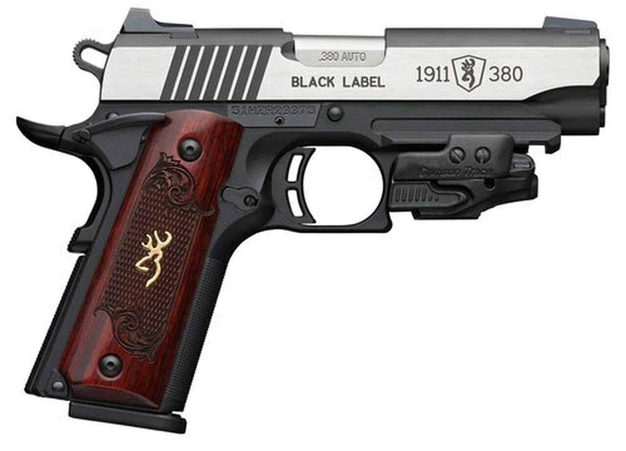 Image of Browning 1911 Black Label Crimson Trace Laser 380 ACP, 3-Dot Sight, 4.25" Barrel