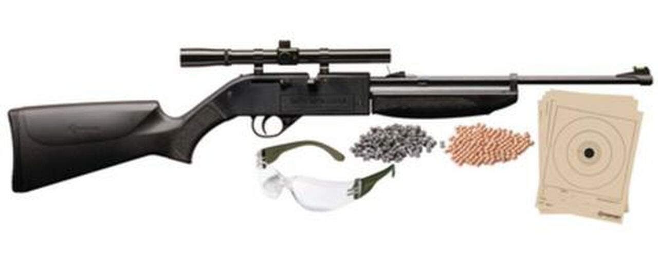 Image of Crosman Air Guns Model 760 Pumpmaster Kit .177 Caliber Black Stock and Forend with 4x15mm Scope