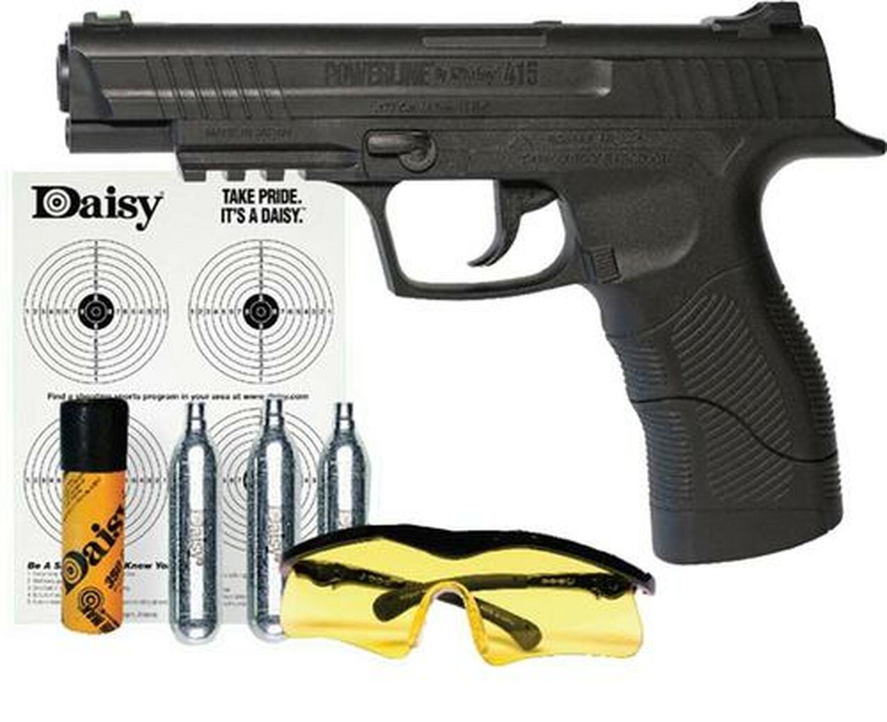 Image of Daisy Powerline 415 Air Pistol Kit SA CO2 Powered .177 BB 21rd Synthetic Stock Black