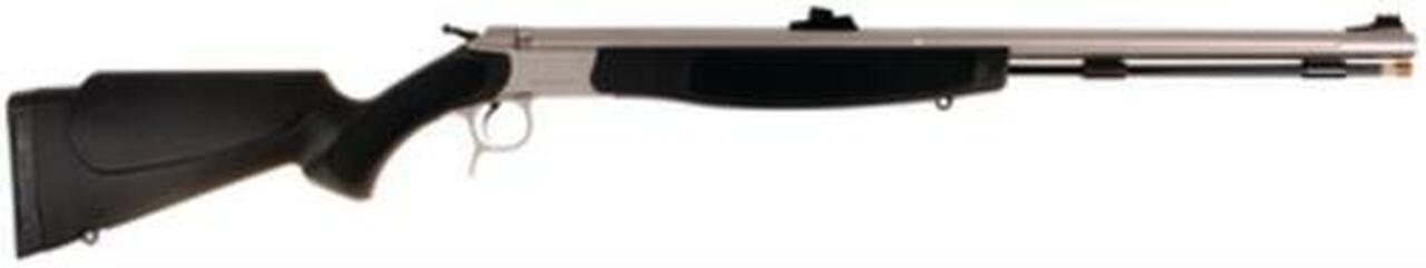 Image of CVA Optima v2 209 Magnum Series .50 Caliber 26" Stainless Steel Fluted Barrel Fiber Optic Sights Black Stock