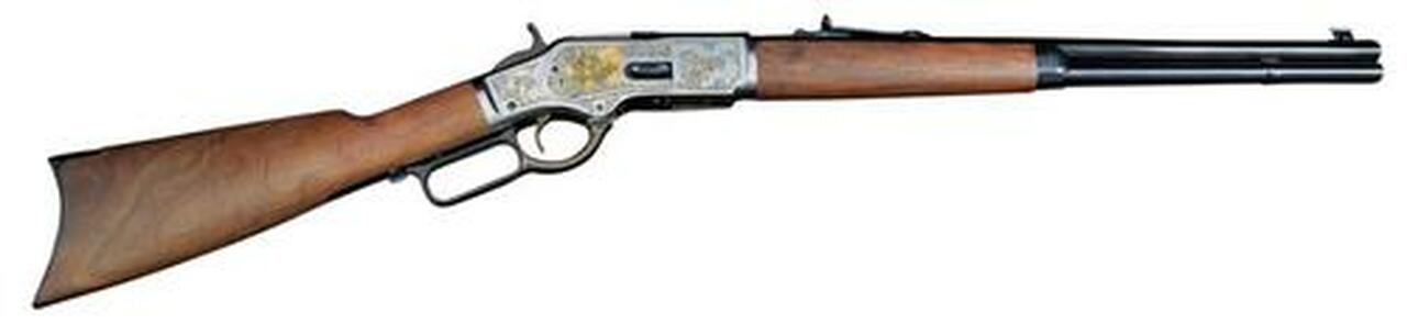 Image of Winchester 1873 45 Colt Black/Gold Lever 20" Barrel Walnut Stock 10 Rd