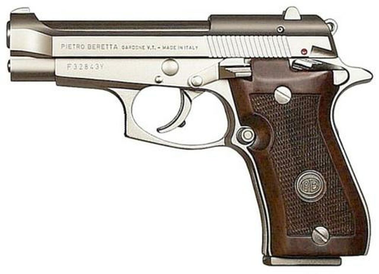 Image of Beretta 85F .380 ACP, Double Action, Nickel, Wood Grips, 8rd