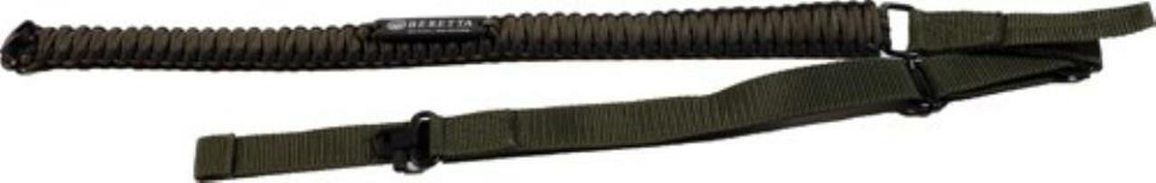 Image of BERETTA HH PARACORD GUN SLING OD GREEN/BLACK, QD SWIVELS