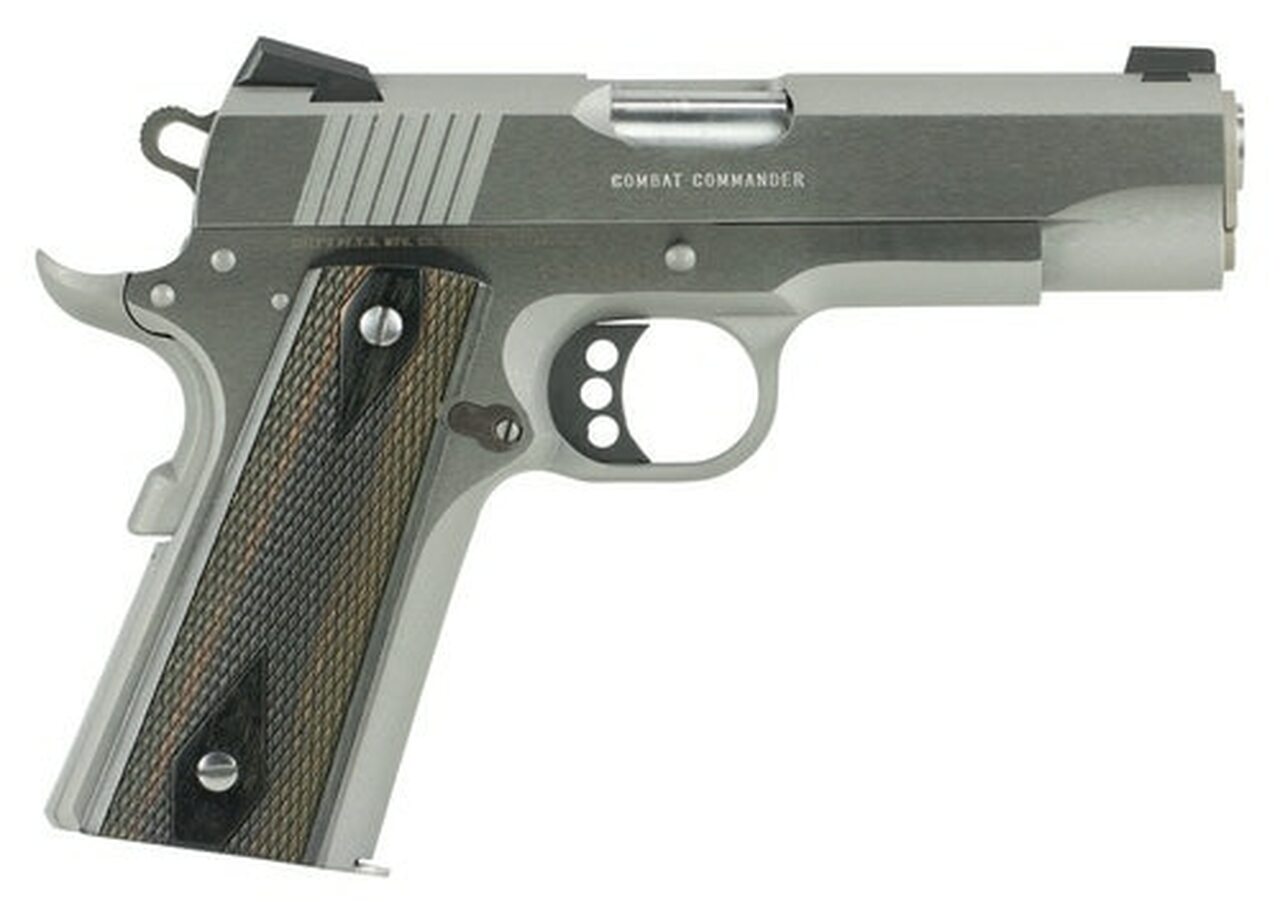 Image of Colt Combat Commander, 45 ACP, 4.25" Barrel, 8rd, G10 Black Cherry Grips, Stainless Steel