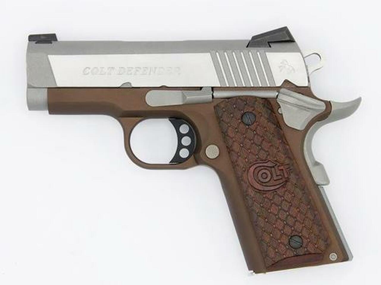 Image of Colt Defender 1911 45 ACP 3" Barrel Earth Brown Novak Dot Sights 7rd Mag