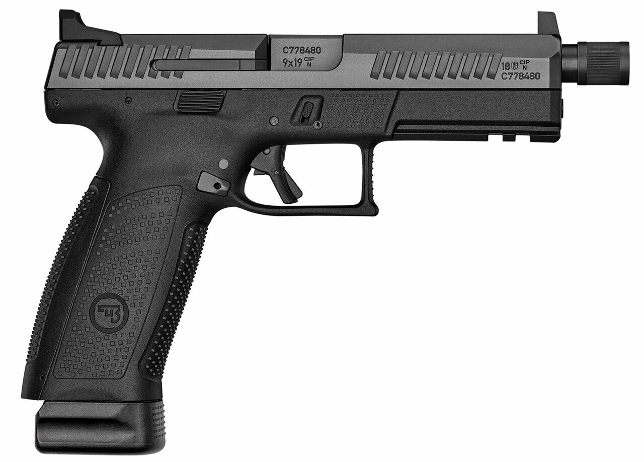 Image of CZ P-10 Full Size 9mm, 4.5" Threaded Barrel, High Metal Night Sights, Black, 10rd