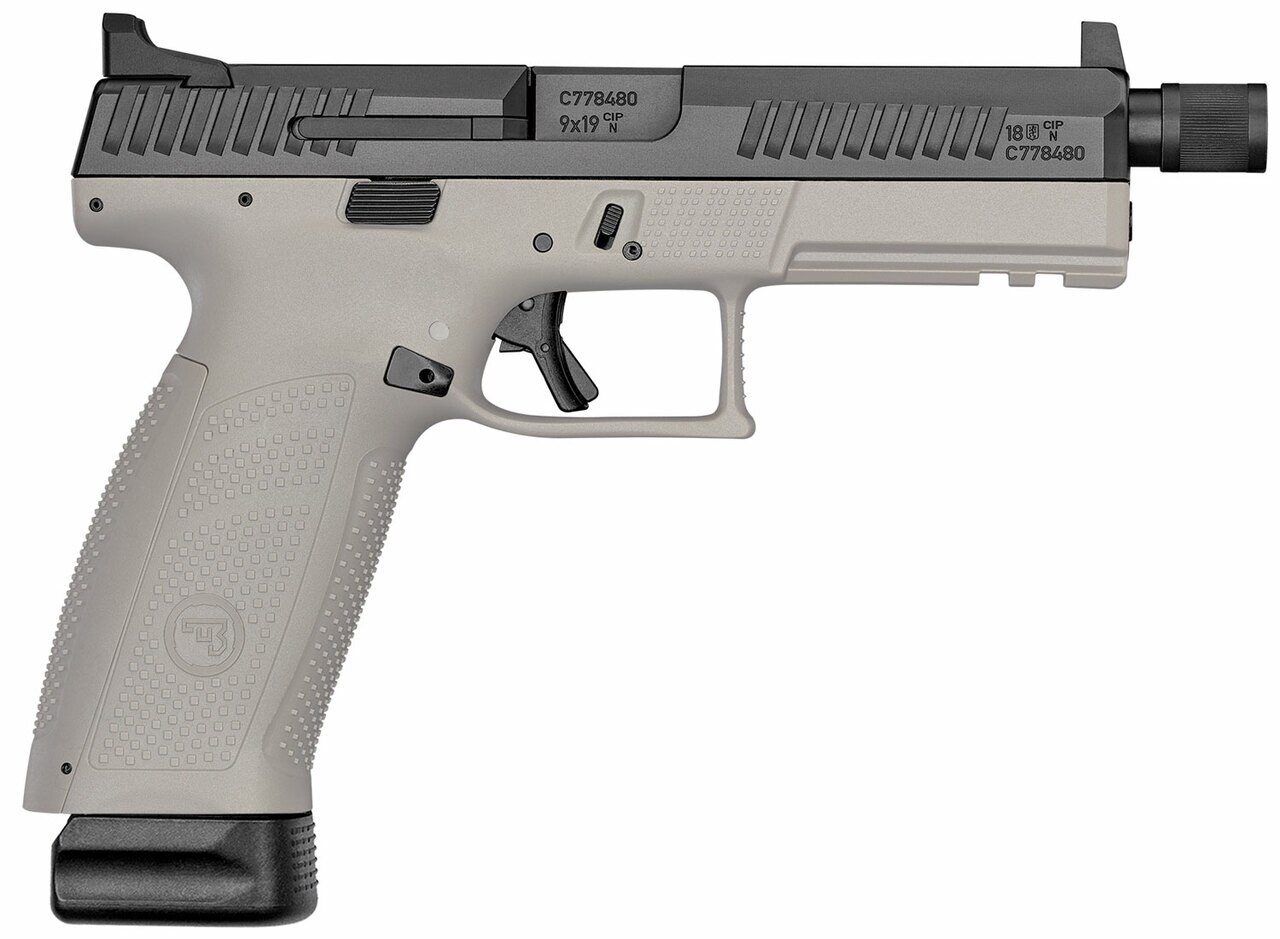 Image of CZ P-10 Full Size 9mm, 4.5" Threaded Barrel, High Metal Night Sights, Gray, 10rd