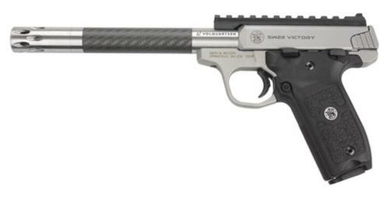 Image of Smith & Wesson Victory Pistol 22LR, Volquartsen Carbon Barrel, Comp Installed, 2 Mags