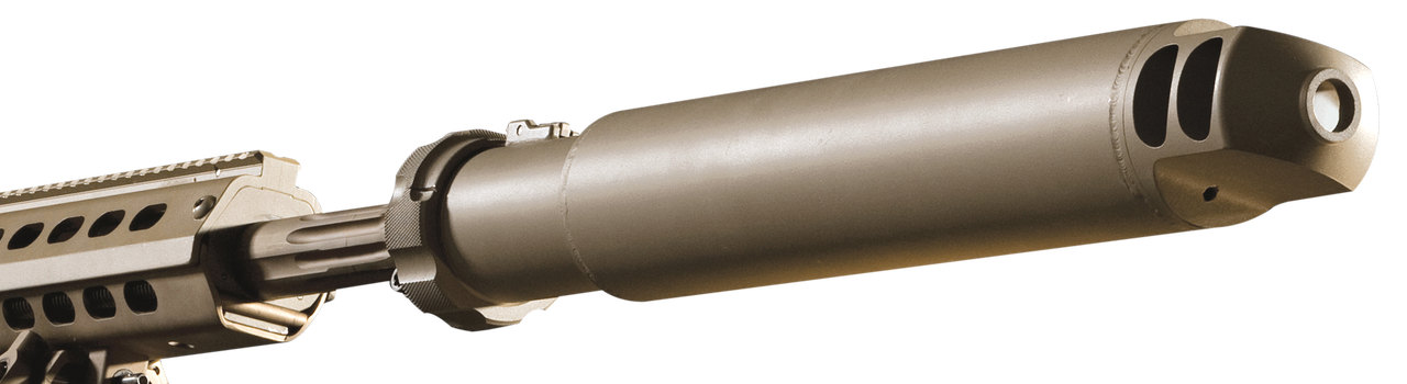 Image of Barrett QDL M107 Sound Suppressor .50 BMG Suppressor, Flat Dark Earth Cerakote, Quick Detach