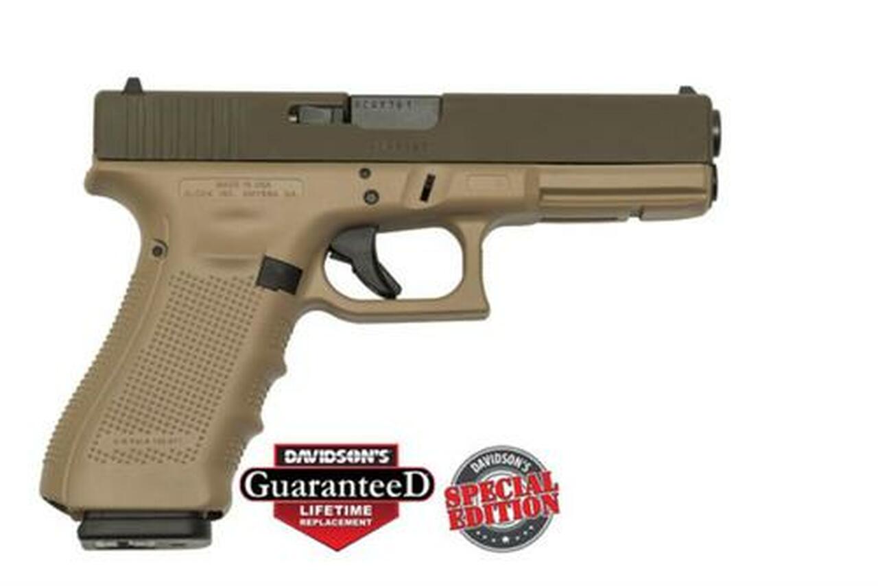 Image of Glock Gen4 17 USA (Davidson's Special Edition) 9MM, Cerakote Patriot Brown, 3 17 Rd Mags