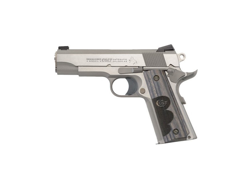 Image of Colt 1911 Wiley Clapp Commander Pistol 45 ACP 4.25" Barrel 7-Round Stainless Novak Brass Bead Front Wide Notch Rear Sight