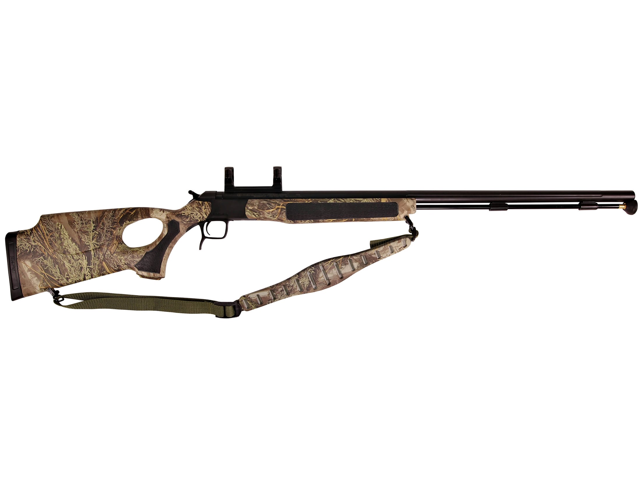 Image of CVA Accura V2/LR Muzzleloading Rifle with Dead-On Scope Mount 30" Fluted Black Nitride Stainless Steel Barrel Synthetic Thumbhole Stock Max-1