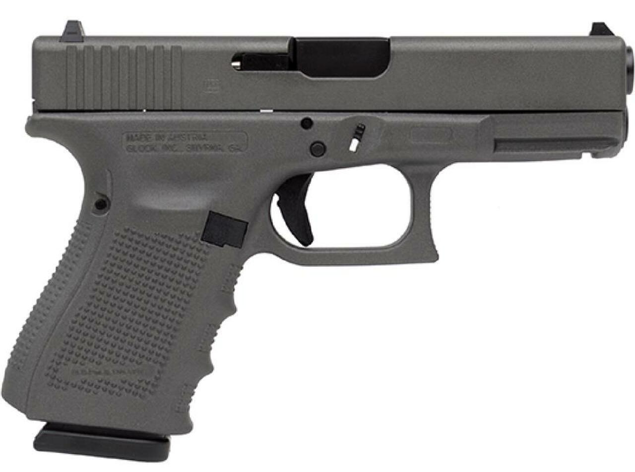 Image of Glock 19 Gen4 9mm, 4" Barrel, Tungsten Gray Cerakote, 15rd Mag