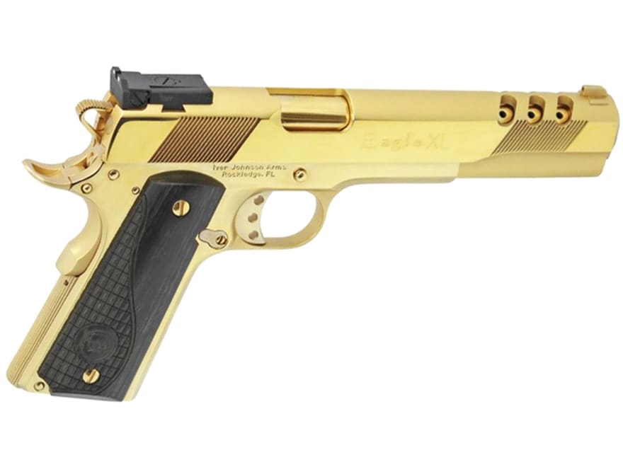 Image of Iver Johnson Eagle XL Ported Pistol 10mm Auto 6" Barrel, 8-Round Gold, Black Wood Grip
