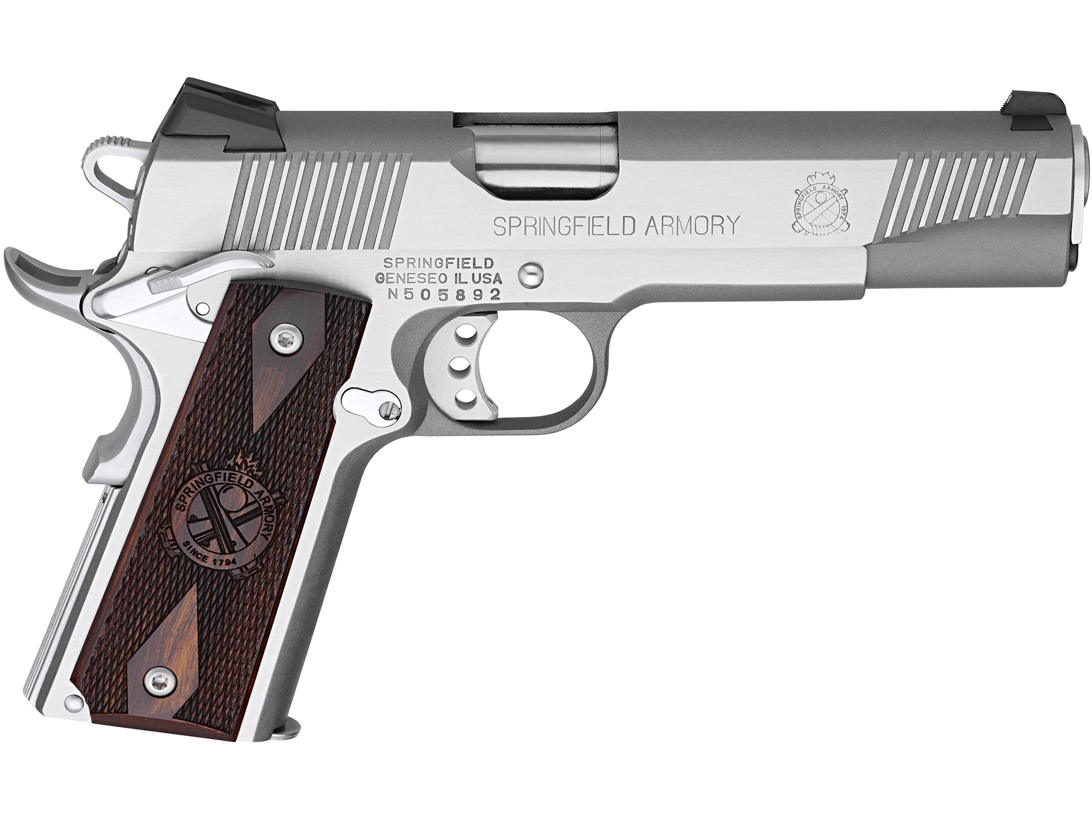 Image of Springfield Armory 1911 Loaded Pistol 45 ACP 5" Barrel 7 Round Stainless and Cocobolo