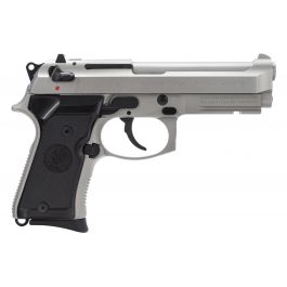 Image of Beretta 92 Compact Inox 9mm Pistol w/ Rail, Stainless w/ Black - J90C9F21