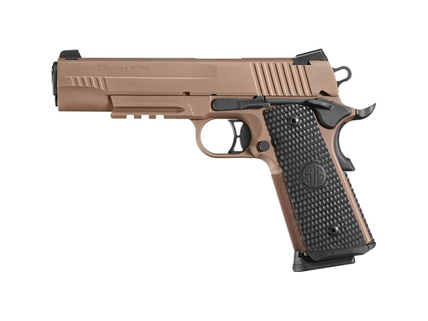 Image of Sig Sauer 1911 Emperor Scorpion Pistol 45 ACP 5" Barrel Siglite Night Sights 8-Round Flat Dark Earth G10