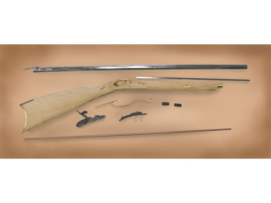 Image of Traditions Crockett Muzzleloading Rifle Unassembled Kit 32 Caliber Percussion 1 in 48" Twist 32" Barrel in the White
