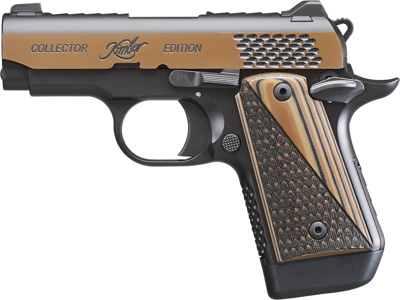 Image of Kimber Micro 9 Raptor 9mm, 3" Barrel, KimPro Black/Tru-Tan, Black/Tan Grips, 7rd