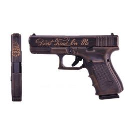 Image of Glock 19 Gen 4 9mm Pistol, "Don't Tread On Me" Battle Worn Cerakote - UG1950204DTOM