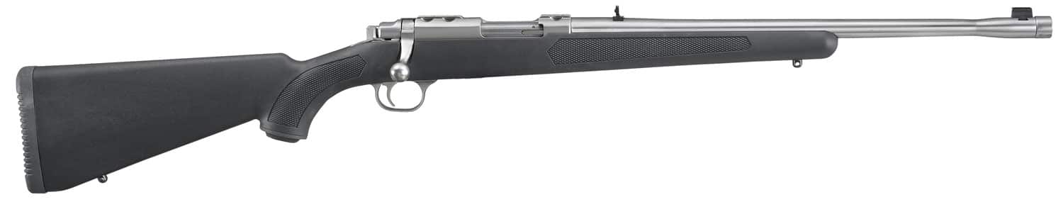 Image of Ruger 77 44 Magnum, 18.5" Threaded Barrel, 11/16X24 Threads, Stainless Finish, Adjustable Rear Sight, Bead Front Sight, 4rd