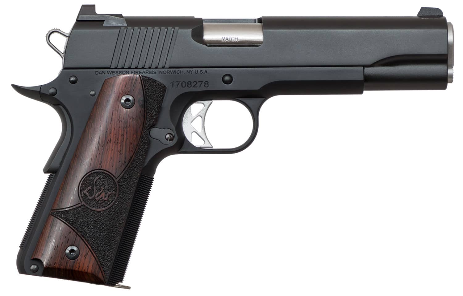 Image of Dan Wesson 1911 Vigil Single 45 ACP 5" Barrel Wood Grip 8rd Mag