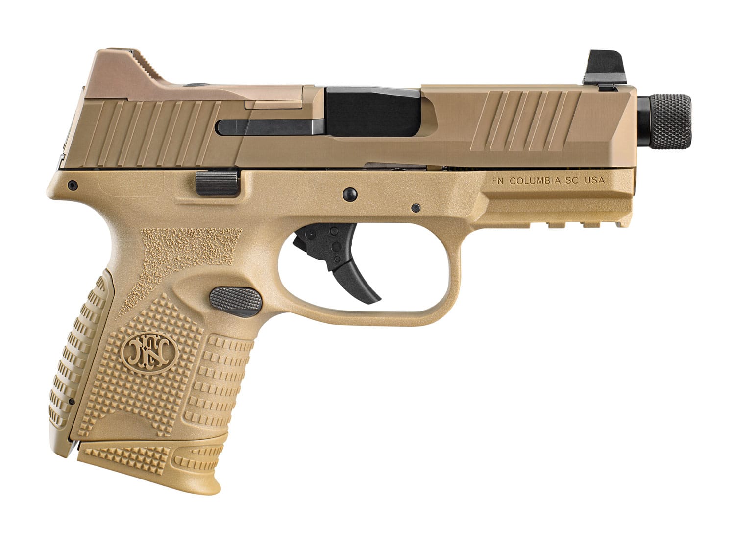 Image of FN FN509 Compact Tactical 9mm, 4.3" Threaded Barrel, Flat Dark Earth, Suppressor-Height Night Sights, Optics Ready, 3x10rd Mags