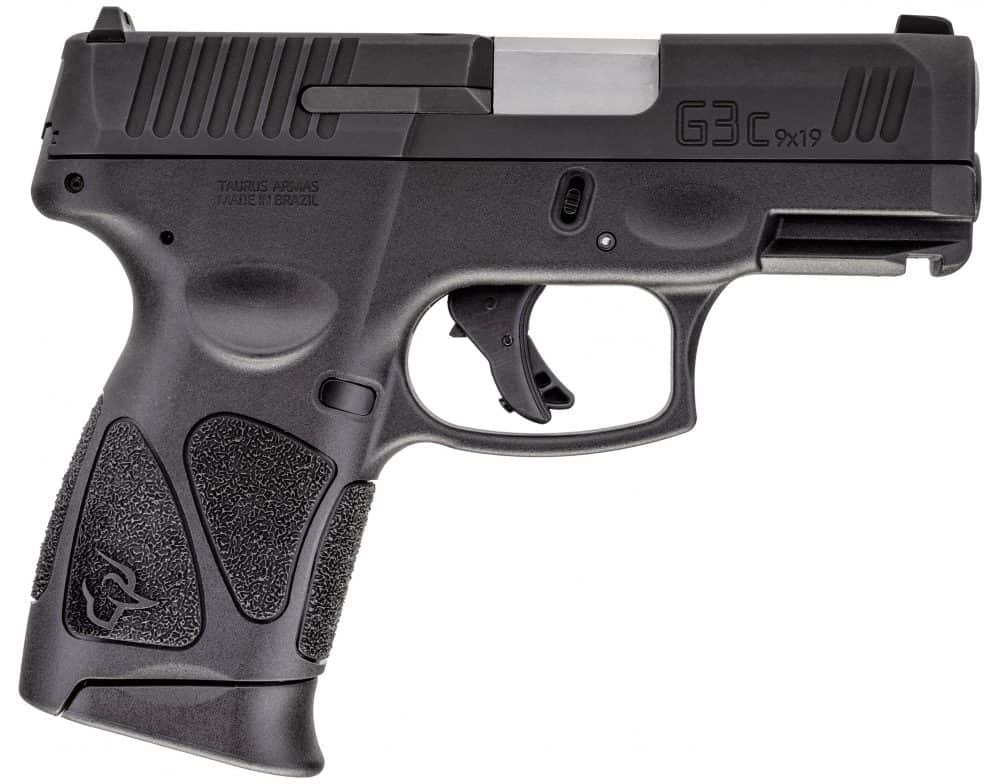 Image of Taurus G3C Pistol, Striker Fired, Compact, 3.26" Barrel, Polymer Frame, Black Color, Fixed Front Sight With Drift Adjustable Rear Sight, 12Rd, 3 Magazines