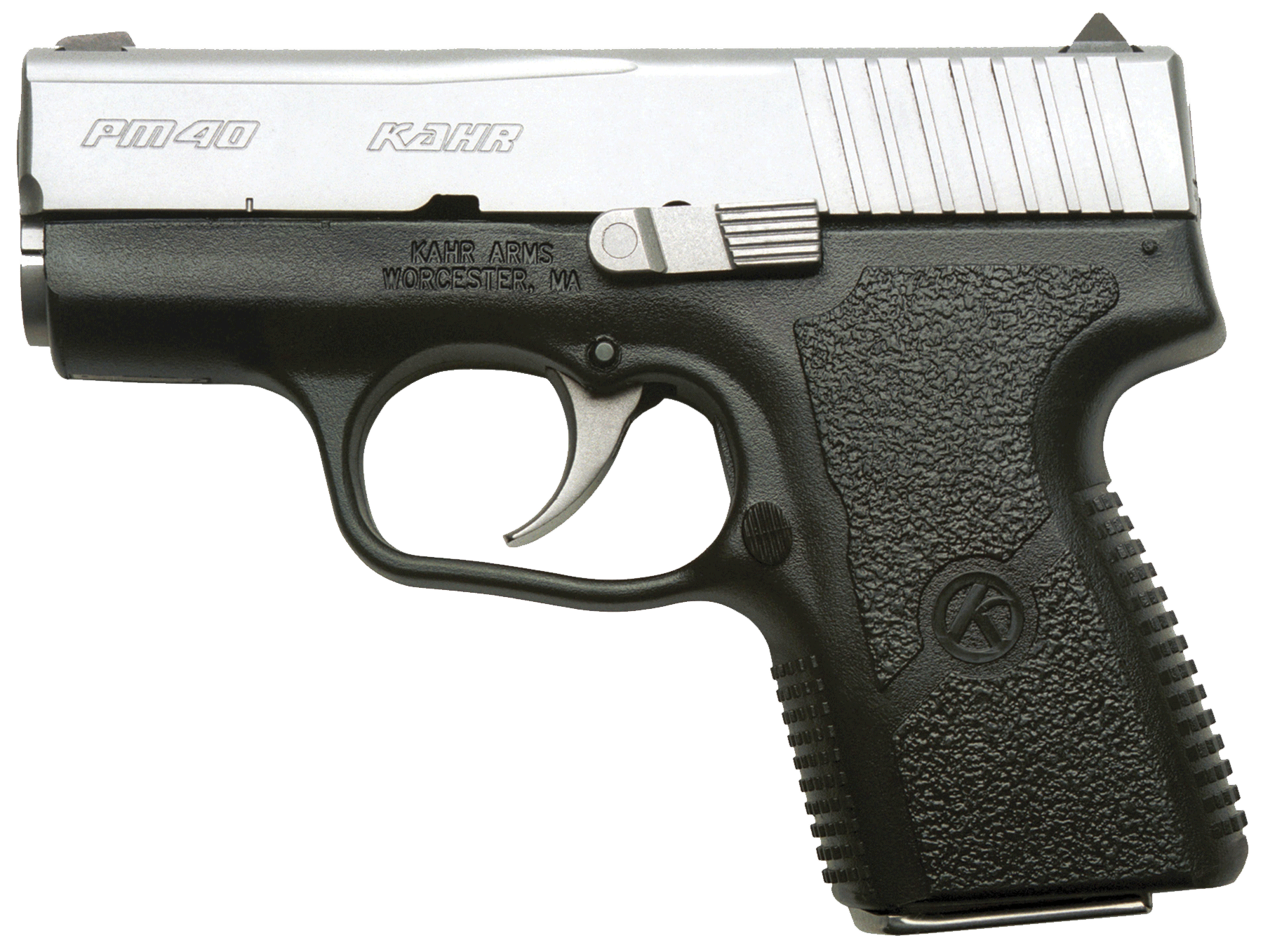 Image of Kahr Arms PM40 Standard DAO 40S&W, 3.1" Barrel, Poly Grip Black Poly Frame/SS Slide, 6rd