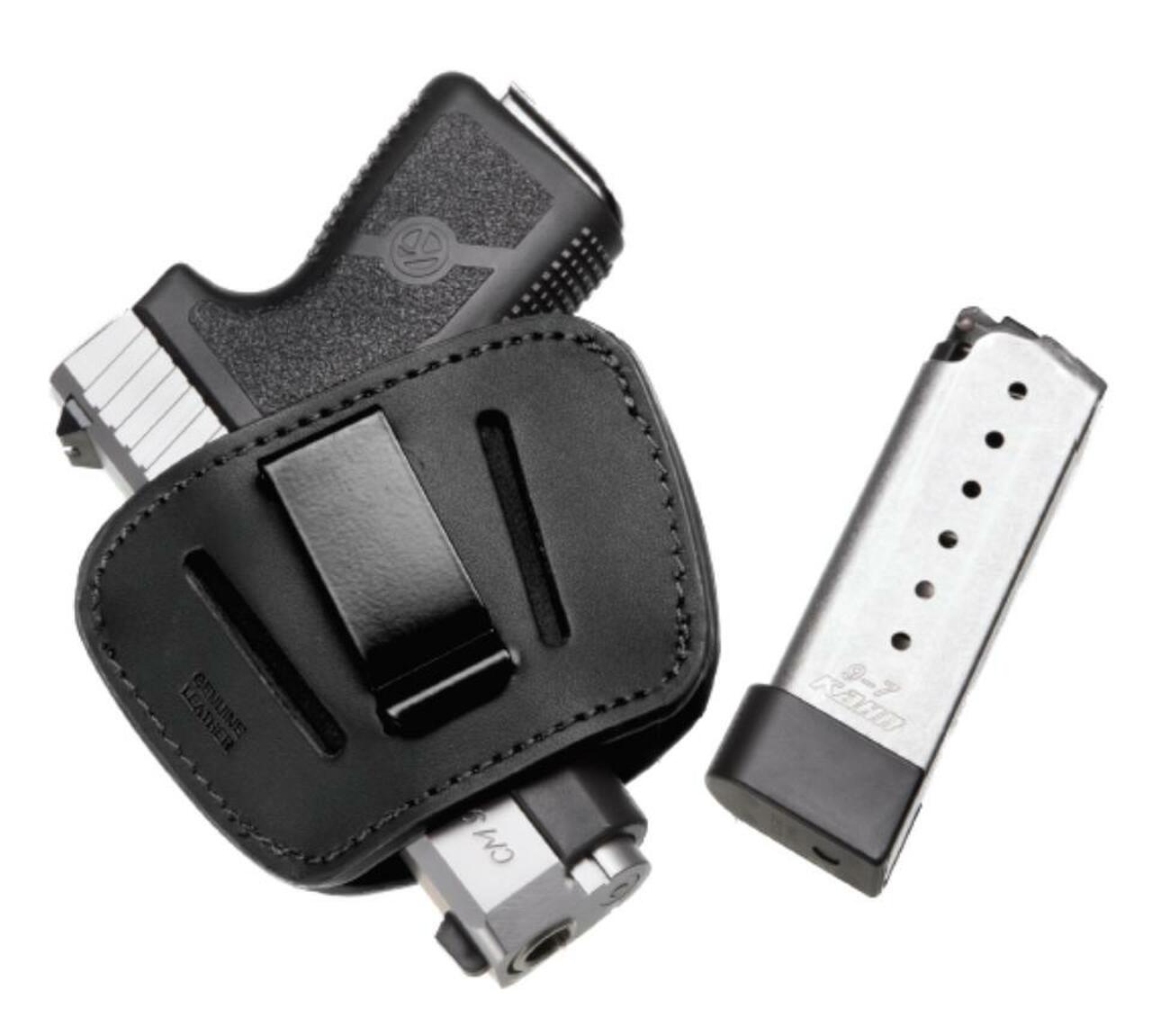 Image of KAHR CM9 Concealed Carry Package 9mm 3" Barrel Leather Holster, 1 6rd & 1 7rd Mag