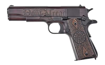 Image of Auto Ordnance Liberty Edition Full Size 1911, 45 ACP, 5" Barrel, Steel Frame, Black/Brown Custom Cerakote Engraved Goncalo Wood Grips, 7Rd Mag
