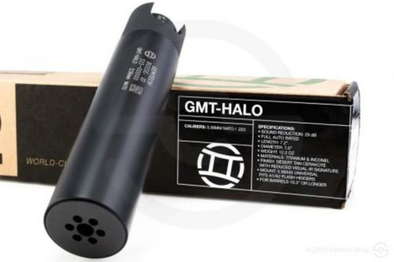 Image of Gemtech Halo Suppressor, 5.56, Black, Titanium Silencer, 5.56mm