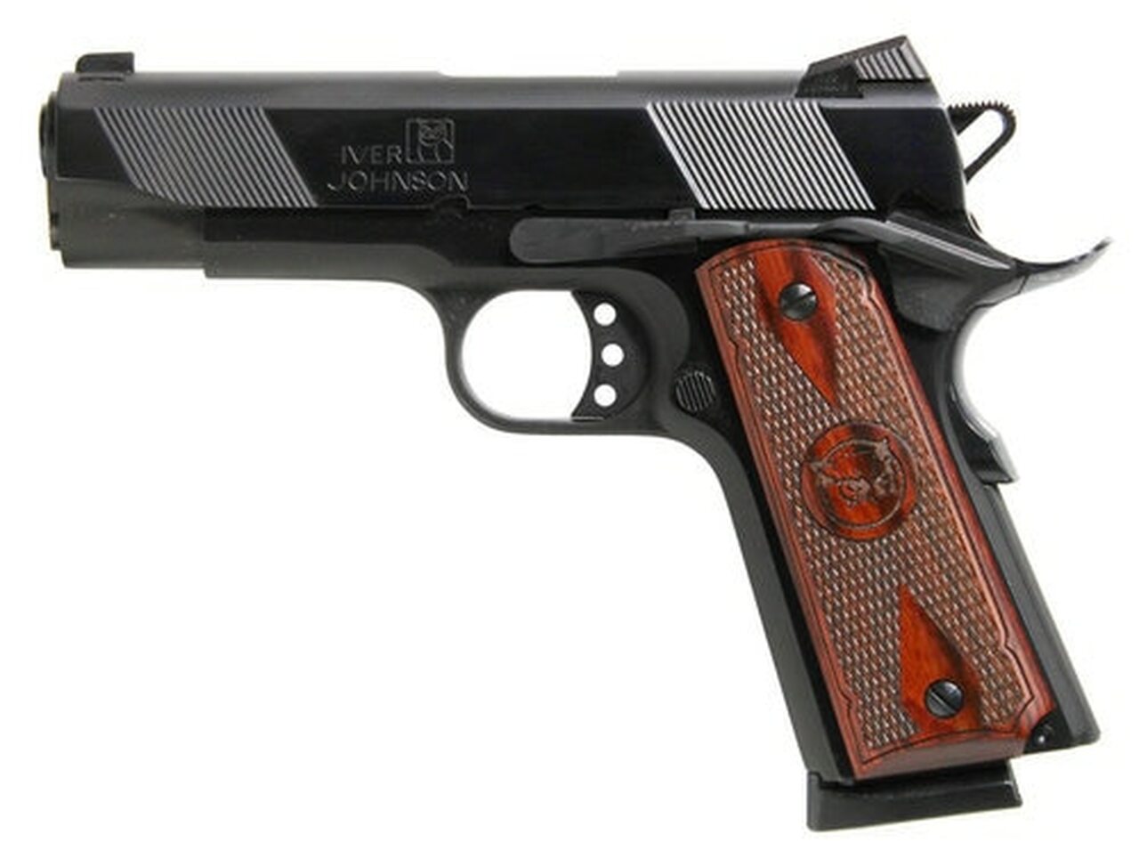 Image of Iver Johnson 1911 Hawk, 45 ACP, 4.25", 8rd, Rosewood Grips, Black