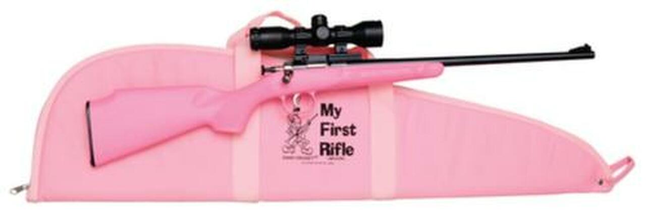 Image of Benjamin & Sheridan Model 220 Youth Package With Lock .22 LR 16.125" Barrel Blue Finish Pink Synthetic Stock Single Shot Includes Mount/Scope/Case