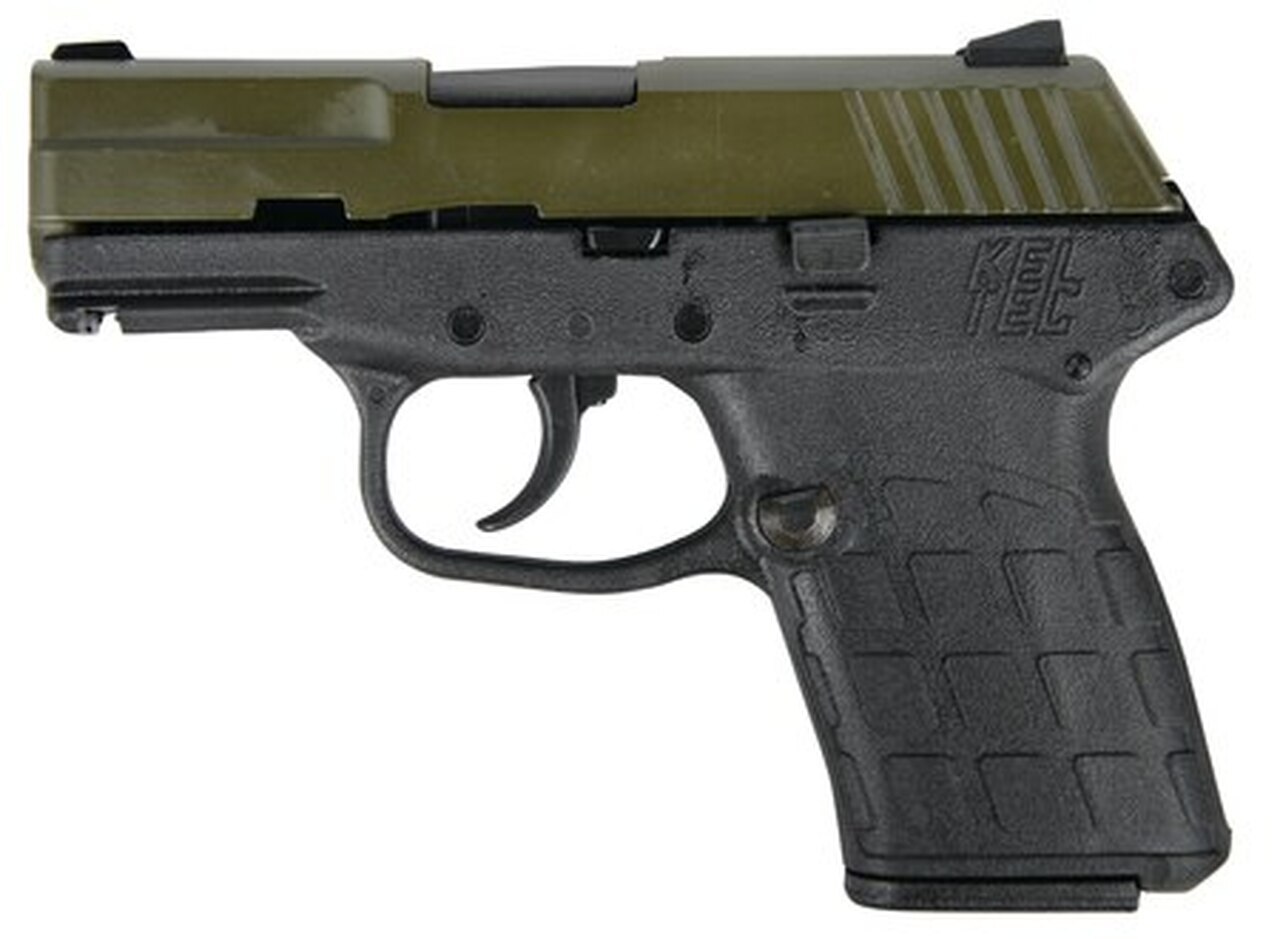 Image of Kel-Tech PF9, 9mm, 3.1" Barrel, Green Cerakote Slide, Black Frame, 7rd