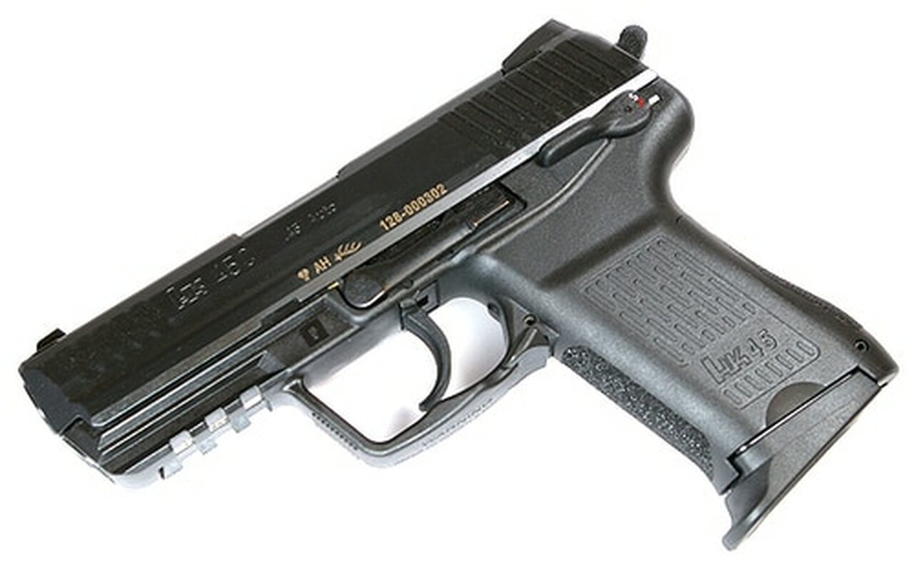 Image of HK HK45 Compact (V1) DA/SA, safety/decocking lever on left, two 8rd magazines