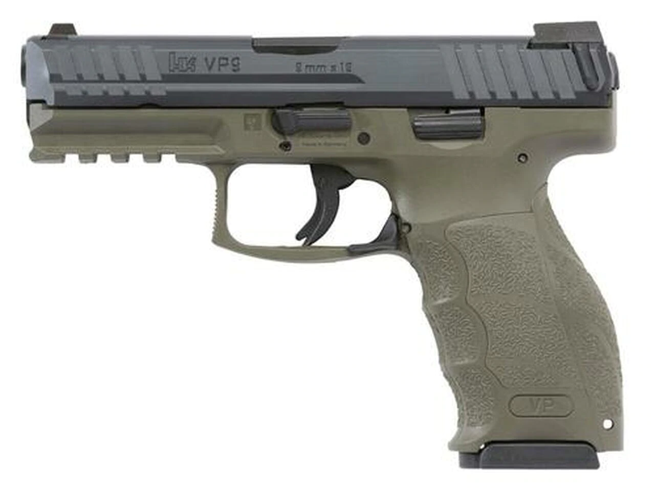 Image of HK VP9 9mm, 4.09", 15rd, 3 Mags, Night Sights, OD Green Finish