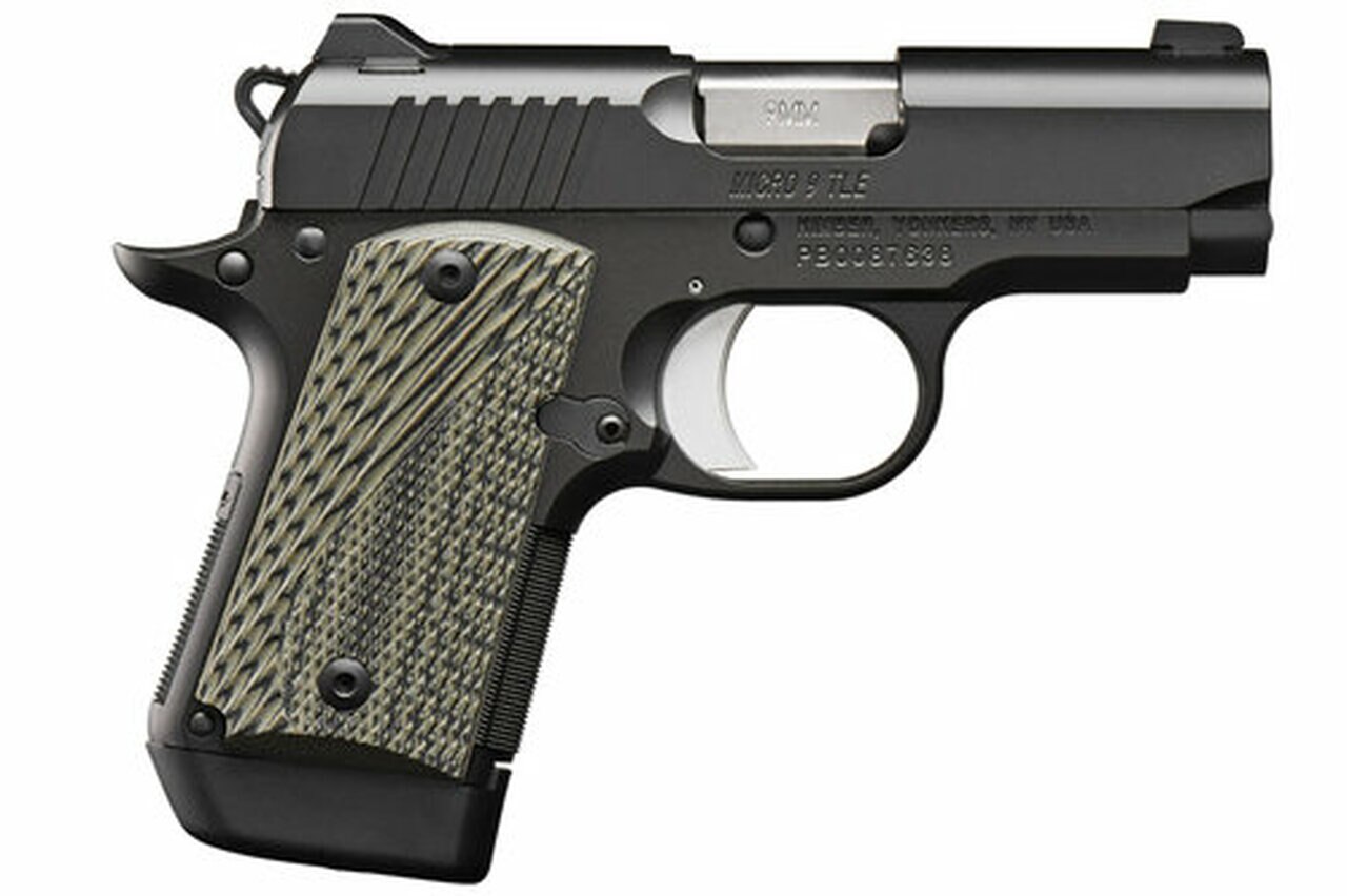 Image of Kimber Micro 9 TLE 9mm, 4.07" Barrel, Thumb Safety, G-10 Grips, Matte Black, 7rd