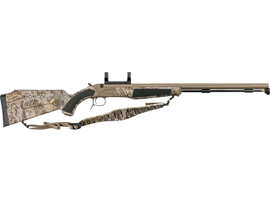 Image of CVA Accura MR Muzzleloading Rifle with Dead-On Scope Mount 50 Caliber 25" Fluted Cerakote Nitride Stainless Steel Barrel Synthetic Stock Realtree Max-1