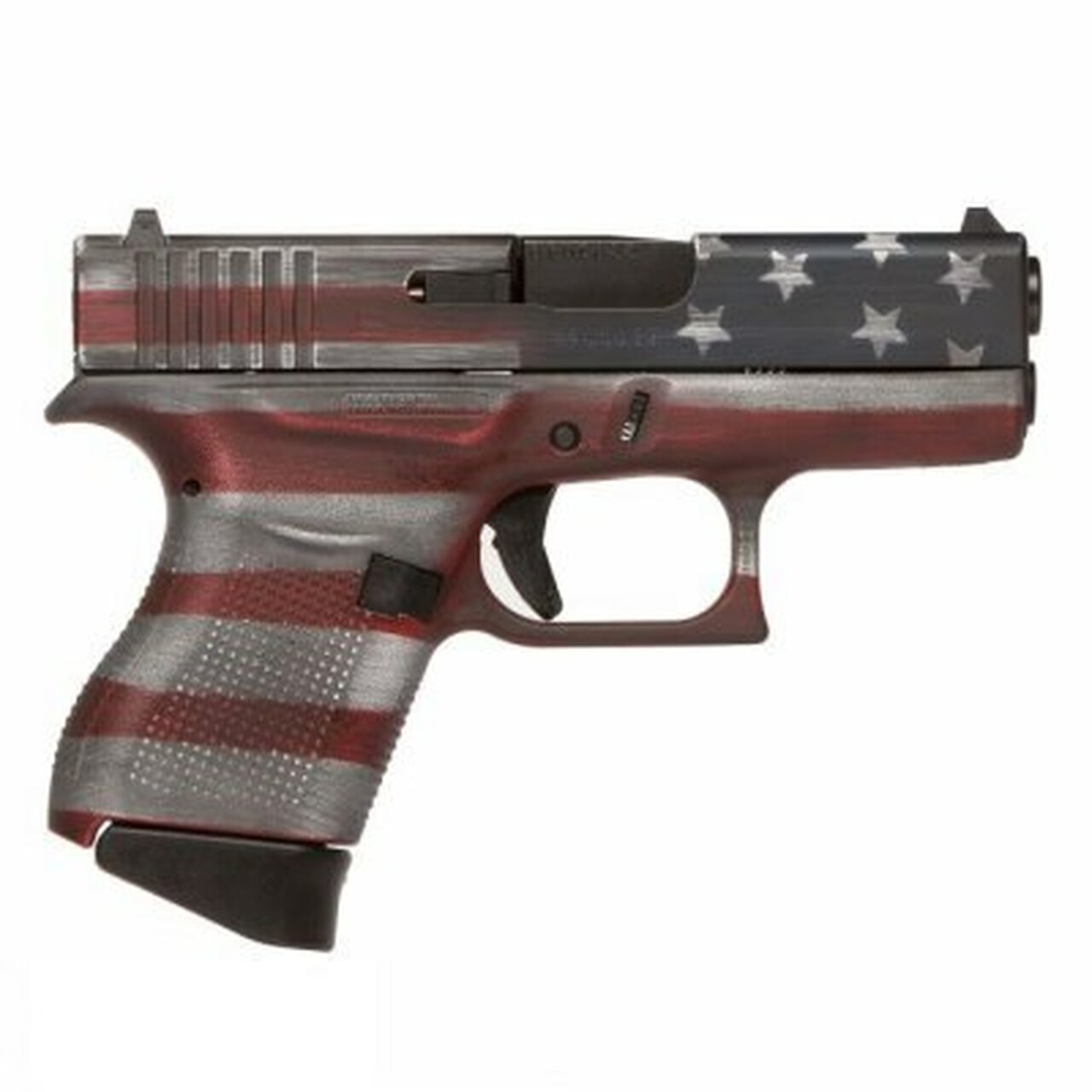 Image of Glock G43 Subcompact, 9mm, 3.39" Barrel, 6rd, American Flag