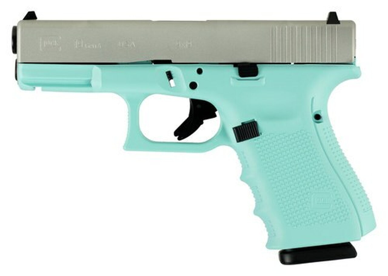 Image of Glock G19 Gen 4, 9mm, 4.01" Barrel, 15rd, Robin Egg Blue