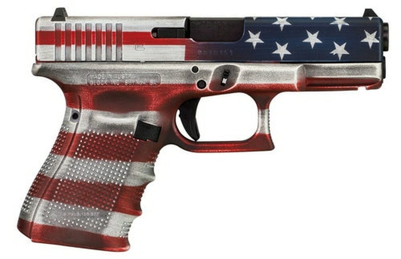 Image of Glock G19 Gen4, 9mm, 4.02" Barrel, 15rd, American Flag Cerakote