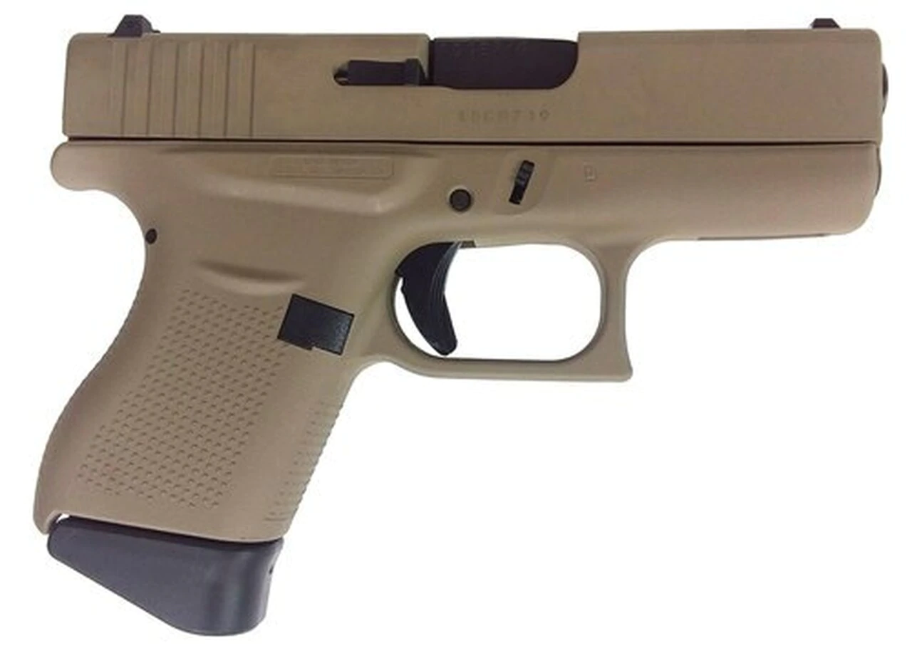 Image of Glock G43, 9mm, 3.41" Barrel, 6rd, Desert Sand