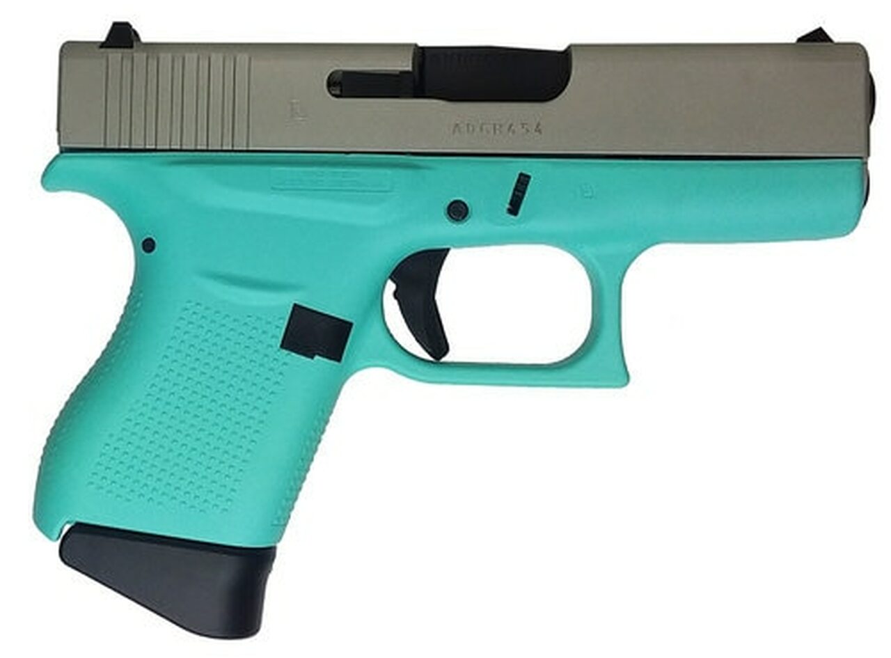 Image of Glock G43, 9mm, 3.39" Barrel, 6rd, Robin Egg Blue