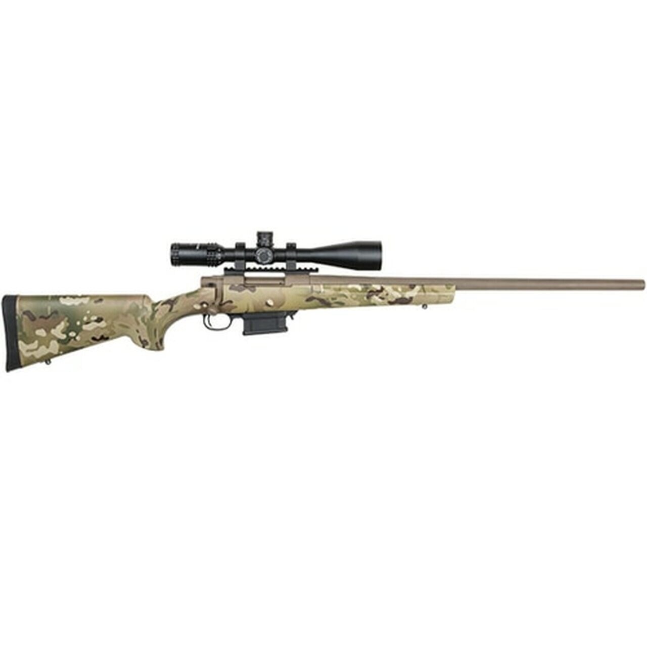 Image of Howa Multicam Cerakote Scope Package 308 Win, Hogue Stock, Cerakote Barreled Action, MAG Kit, Bipod, NDSI41650LR, Base, Rings 24 #6 Threaded 5/8"X24 1-10, Multicam/Flat Dark Earth